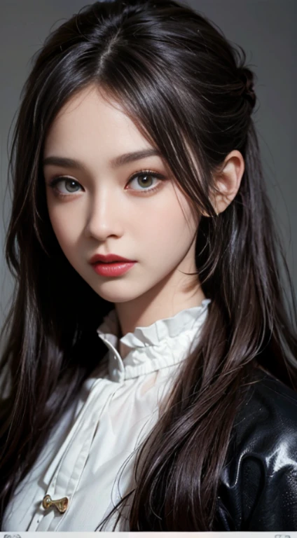 ((​masterpiece:1.4)、(top-quality:1.4)、(reallistic:1.7))、masuter piece:1.4、Kawaii Girl、Portrait photo of a girl、Close-up photos、Upper body photography、beautiful countenance、kawaii faces、A detailed eye、Draw the eyes clearly, Beautiful and attractive eyeeautidful eyes、Narrow waist、poneyTail、Raw photo、red-lips、1 screen display、beautiful long hairs, crazy long hairs, super long hairs, long hair, crazy long hairs, super long hairs