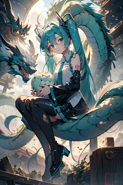 miku hatsune,Dragon in the sky,Shenron next to me,shrines,Dragon personification,Dragon Pokemon together,Little dragon