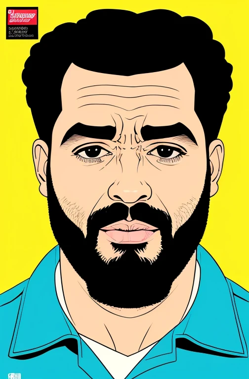Cara gordinho imenso e gordinho com coxas extremamente grossas vestindo apenas sunga amarela ou colorida, Gordinho e Barbudo, Intenso, visual chave, intrincado, altamente detalhado, lineart preciso, Vibrando, Comprehensive cinematomatics, Griffiths Carne Bovina, Conrado Roset, (o retrato mais bonito do mundo:1.5) cena de fundo popart, Fotografia Centrada, Gargalhando