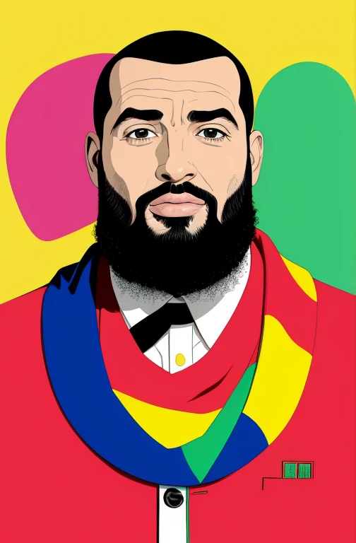 Cara gordinho imenso e gordinho com coxas extremamente grossas vestindo apenas sunga amarela ou colorida, Gordinho e Barbudo, Intenso, visual chave, intrincado, altamente detalhado, lineart preciso, Vibrando, Comprehensive cinematomatics, Griffiths Carne Bovina, Conrado Roset, (o retrato mais bonito do mundo:1.5) cena de fundo popart, Fotografia Centrada, Gargalhando