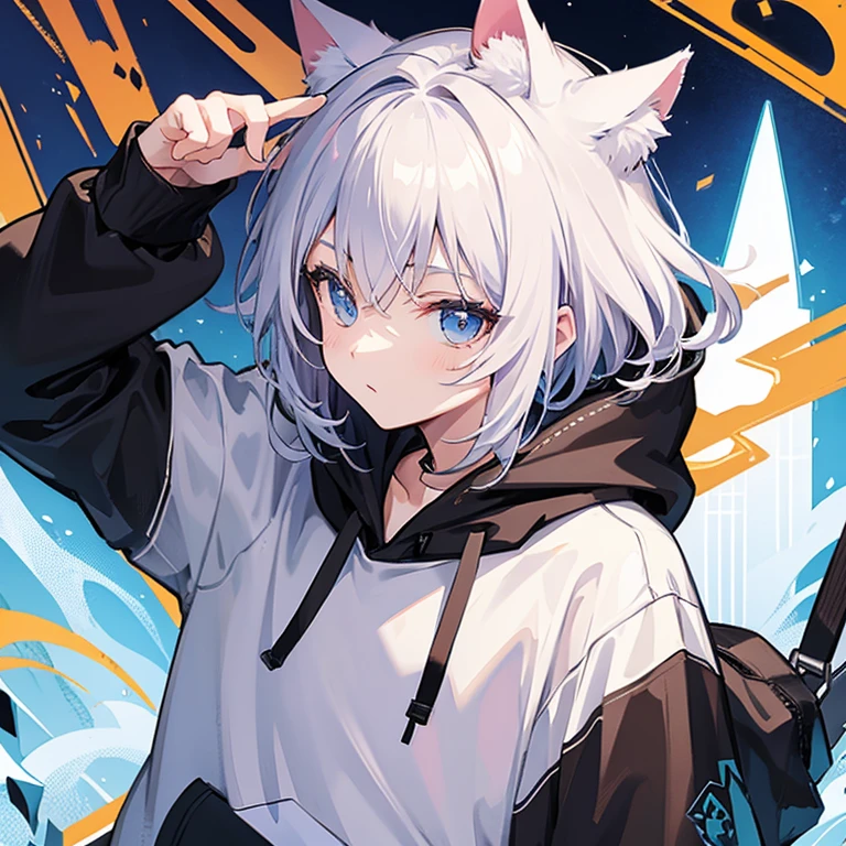 Cat ear hoodie boy illustration