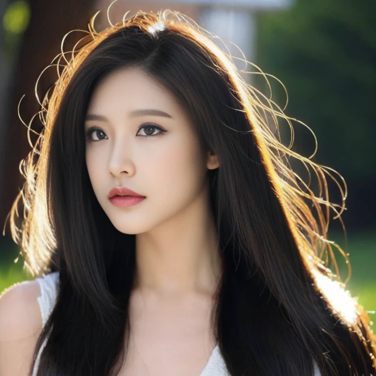 (goddess-like happiness:1.2), Kpop idol, floating hairs, brown eyes, (RAW photo:1.2), (photorealistic:1.4), (masterpiece:1.3), (intricate details:1.2), beautiful detailed, (detailed eyes), (detailed facial features), (25 years old female), petite, small breasts, narrow waist, (looking_at_viewer:1.4), from_front, slim_legest quality:1.4), (ultra highres:1.2), cinema light, outdoortreme detailed illustration), (lipgloss, eyelashes, best quality, ultra highres, depth of field, caustics, Broad lighting, natural shading, 85mm, f/1.4, ISO 200, 1/160s:0.75),  beautiful long hairs, crazy long hairs, super long hairs, long hair, crazy long hairs, super long hairs