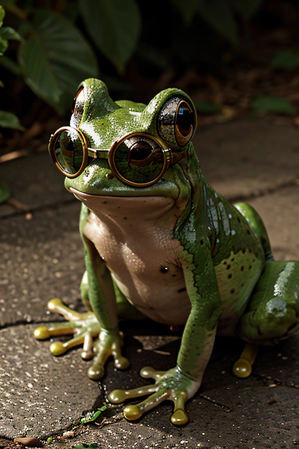 frog with glases real