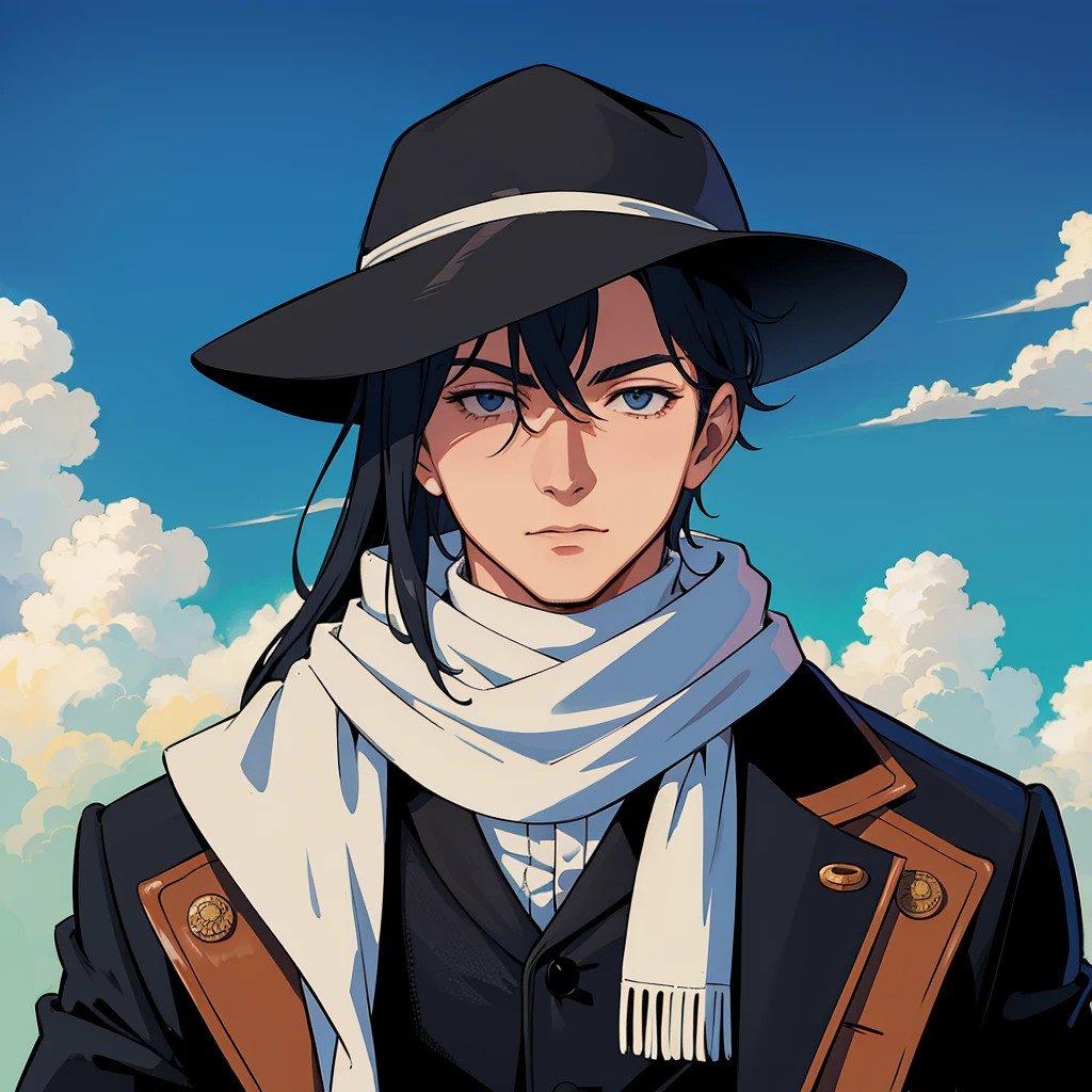 1boy, mafia theme, 1900, mafia man, scarf, solo, looking at viewer, Upper body, sky, Best quality, upper brush scheme, dreamy, mystic, Fog, Electric, Electricity, sparks, lensflare, smothless clothes
(masterpiece:1.2, Best quality)