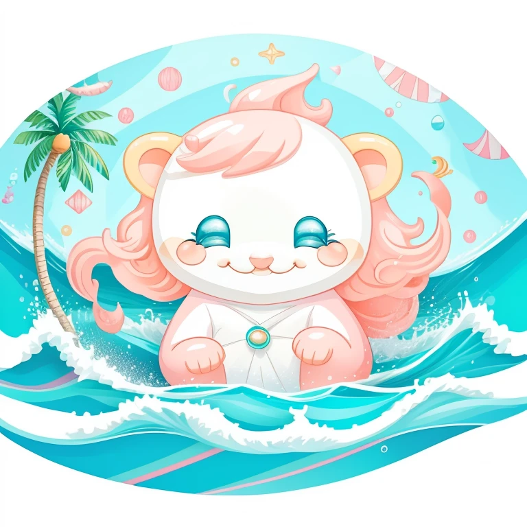 (cute pink dolphin smiling in a float ring, beautiful sea and a beach with palm trees) Munchkin, Geometric multidimensional wall portrait, livro de arte, Tchibi,
Yang08k, Beautiful, Colouring,
Obras, of the highest quality, best quality, Arte Oficial, Beautiful and Aesthetic,
