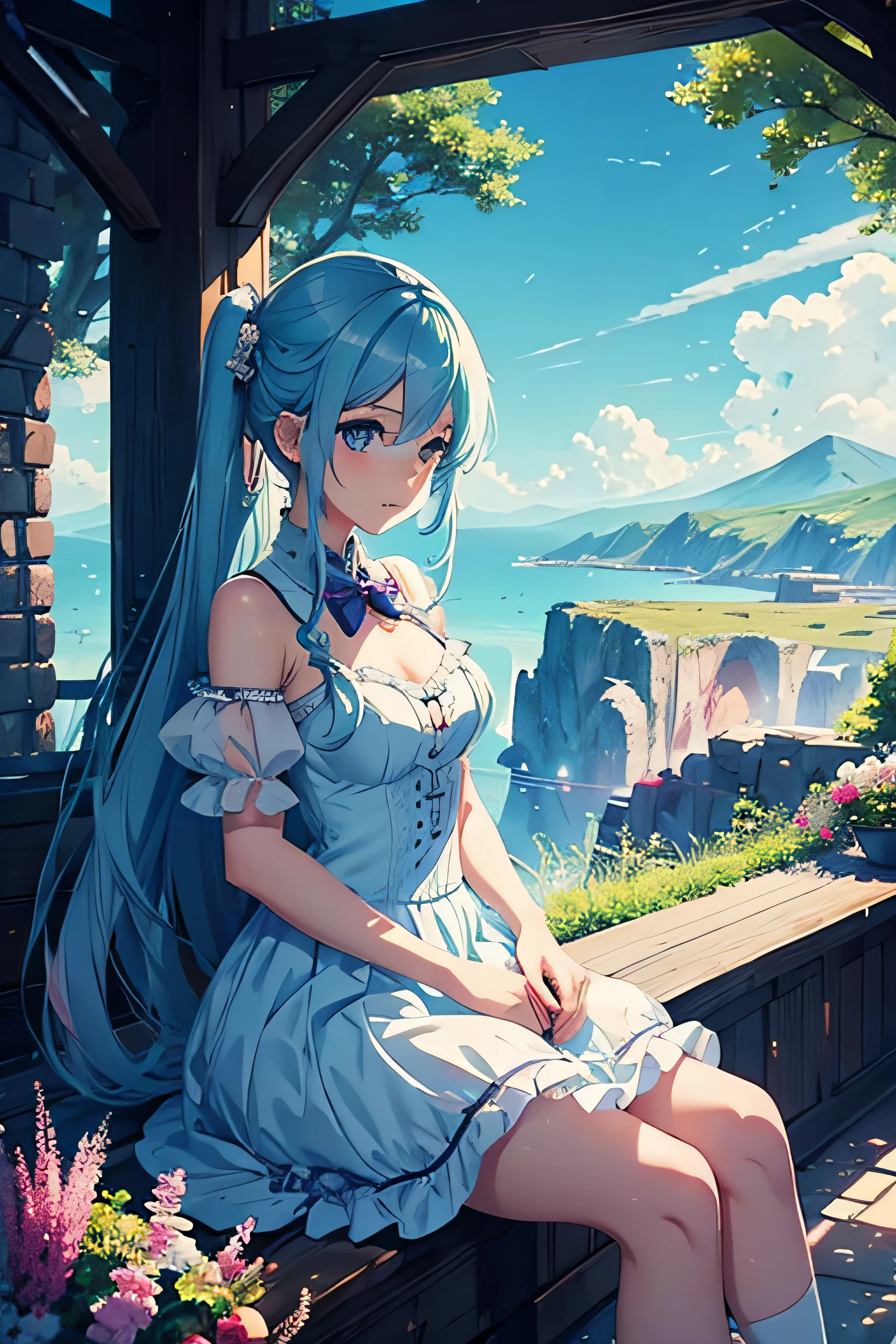 {mesmerizing}, {top-notch}, {1girl}, charming, brilliant, anime, dreamy, soft pastels, fantasy landscape