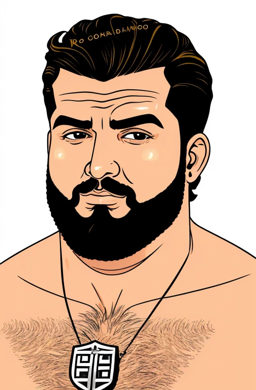 ,Rosto gordo, gordinho e barbudo, Concentrado, visual chave, intrincado, altamente detalhado, lineart preciso, Vibrando, Comprehensive cinematomatics, Griffiths Carne Bovina, Conrado Roset, (o retrato mais bonito do mundo:1.5) cena de fundo popart, Centered photography, boca Aberta Gargalhando