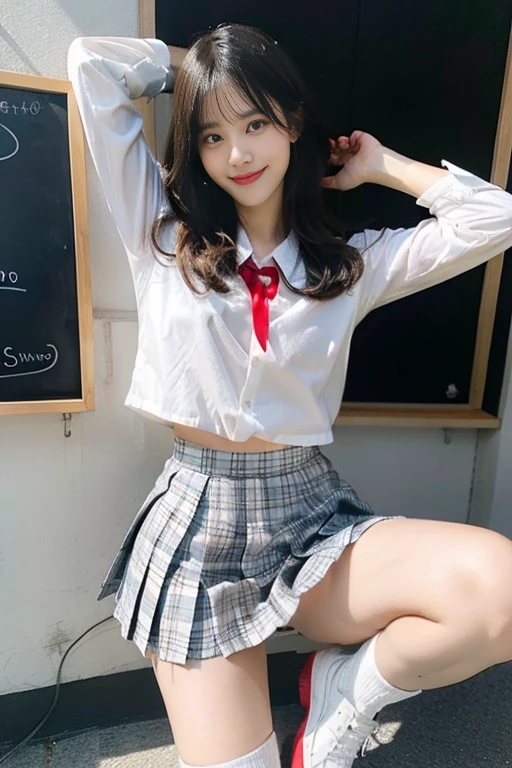 Real picture、photoRealstic dark hair、straight hair、Short Hair Hair、Very short hair with round face、drooling eyes,,、I laughed so hard I couldn't help it.'Can't see.、Open your mouth and laugh out loud..、narrow eyes、no makeup、Supaphat school girl、Sixteen years old、skinny body、Muscle body、Big thighs, small breasts、vaginal、、vulvashaped、japaneull body Esbian、The body is very flexible.. School uniform、white blouse、no bra, no underwear, Red Ribbon、plaid pleated skirt、The skirt is very short..、His body was drenched with sweat.. Posing with open legs、rhythmic gymnastics poses、Stand on one leg.、Target that can turn more than 300 degrees、Show off your crotch..、exposed crotch、Very smiling.. Background with、class room、windows、Chalk board
