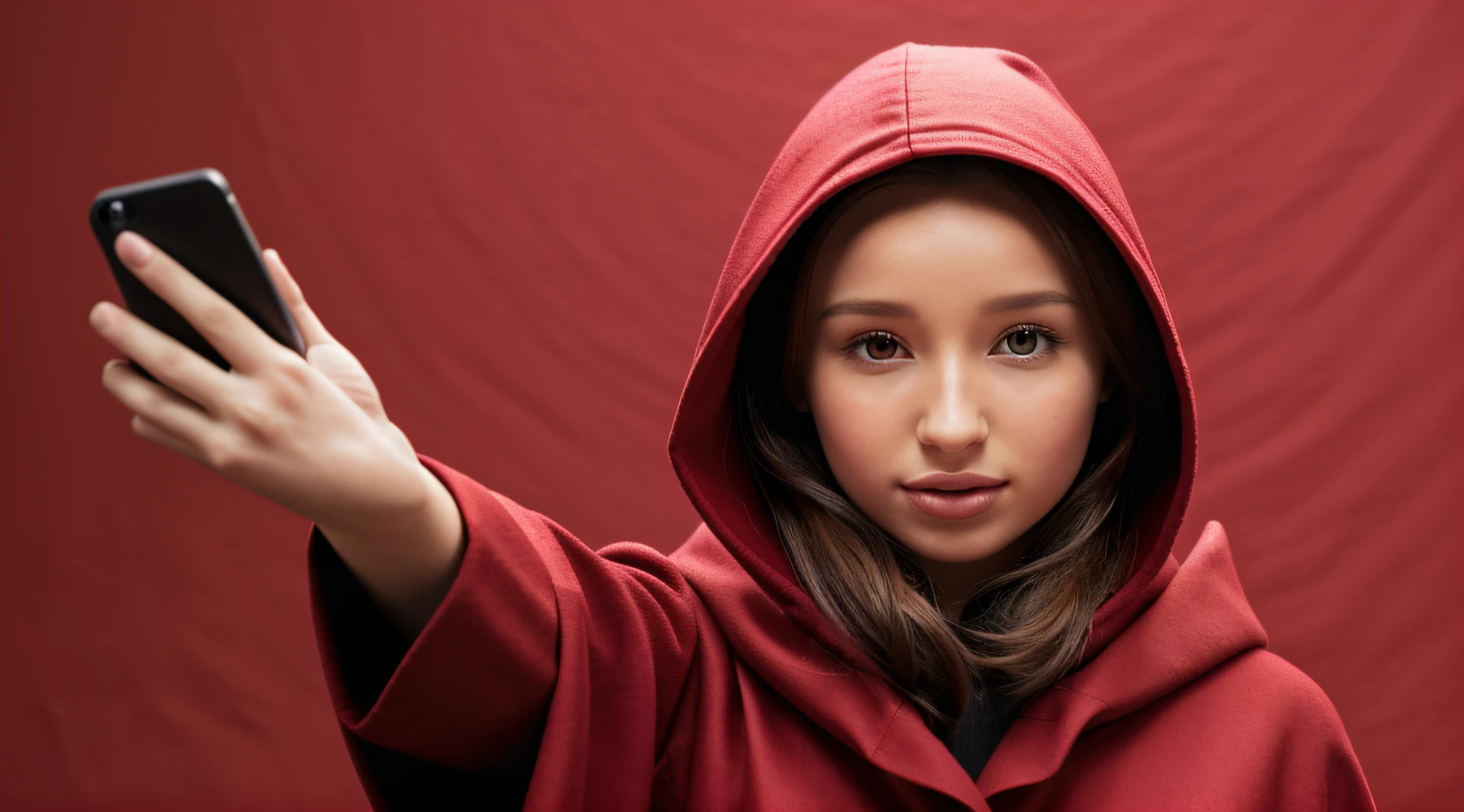 BLONDE GIRL with red scarf talking on cell phone with red background, red scarf, vestido com um belo manto vermelho, turbante oval vermelho, vestindo roupas vermelhas, pano vermelho, beautiful arab children, vestindo uma capa vermelha, middle eastern skin, no fundo vermelho , Retrato de Darna moderno, beautiful Iranian children, vestindo roupas vermelhas, retrato de Sophie Mudd, tudo vermelho