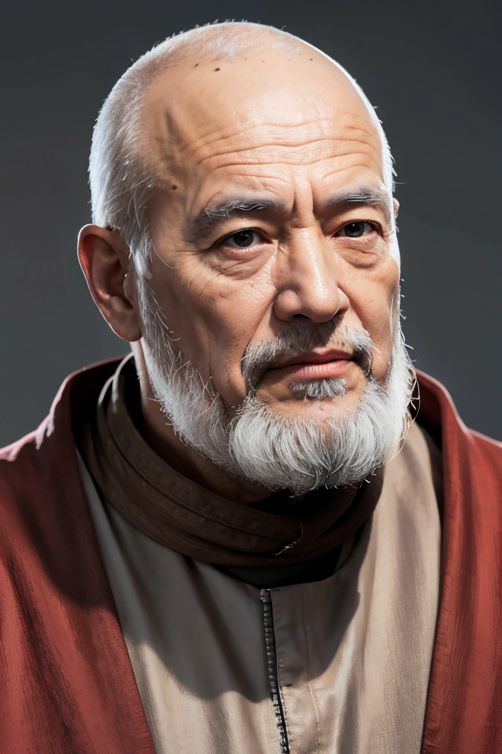 old wise man realistic, full detailing on face, HD quality, wearing monk clothing image --ar 2:3