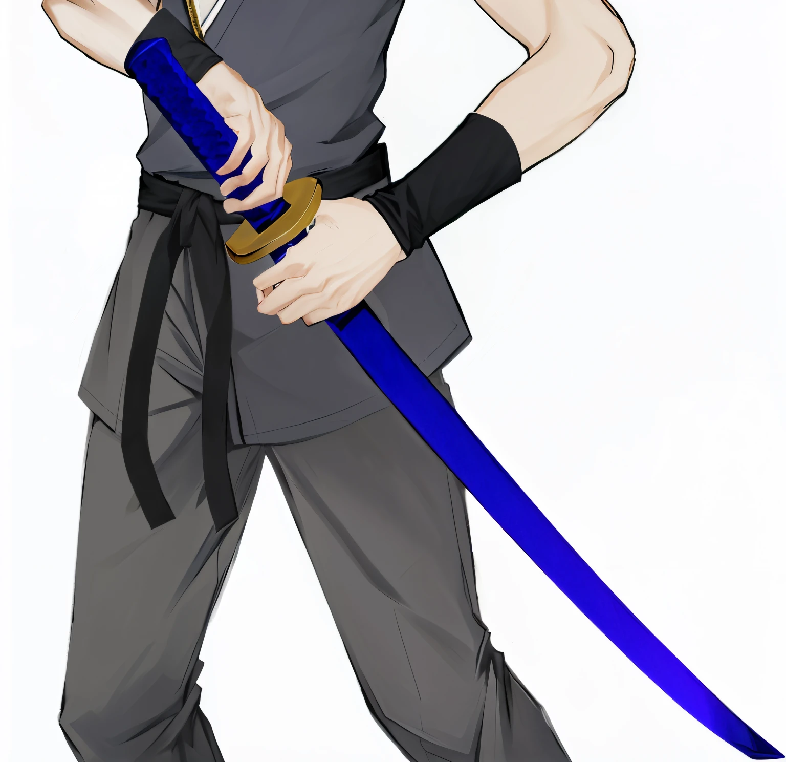 anime man with a katana sword covered in his hand, holding katana, holding sabre, holding a black katana, holding a katana, dramatic wielding katana pose, holds a black sword, with large sword, holds a sword, while holding a sword, katana in hand, holding a long sword, holding a samurai sword