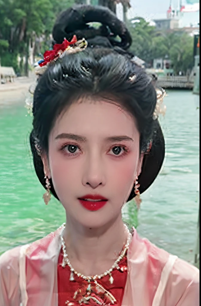 1 Sister, Black_the hair, , Brown_with eyes, ear nipple ring, slope, slope_Background with, Gray_Background with, jewely, avas, long_the hair, long_the sleeve, lookingat_Shown in_peeking at the viewer, choker necklace, actual, 独奏, Shown in_arma
