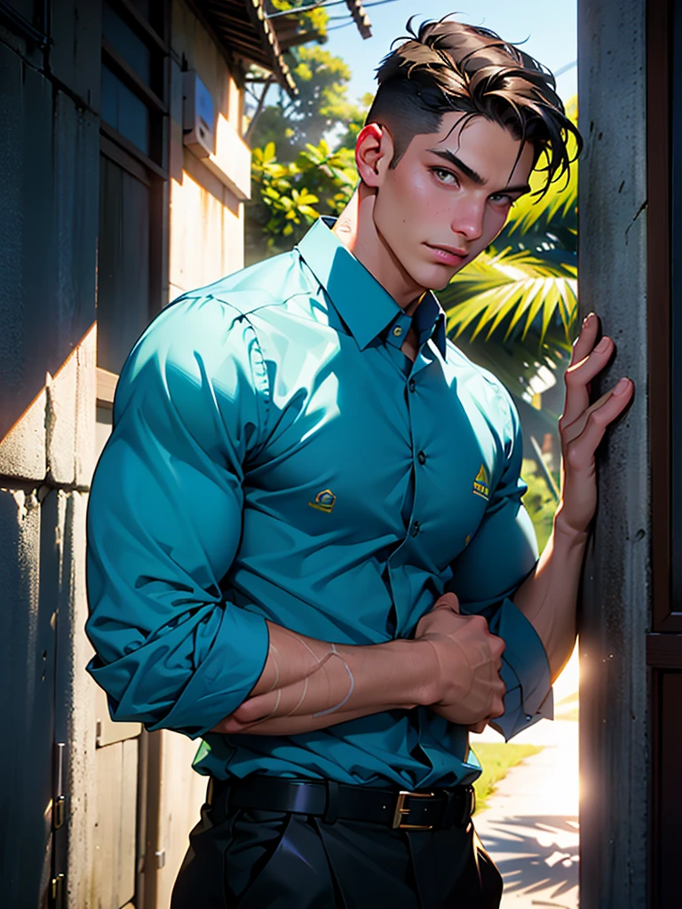 homem arafiado de camisa verde sentado em frente a um muro de pedra, imagem frontal, Jerma985, Jerma 9 8 5, Postagem no Reddit, caio santos, Jerma, taken in the early 2020s, andres rios, Joel Torres, Cristiano Orrillo, Miguel Iglesias, foto de perfil headshot, Alex Miranda, andrew gonzalez