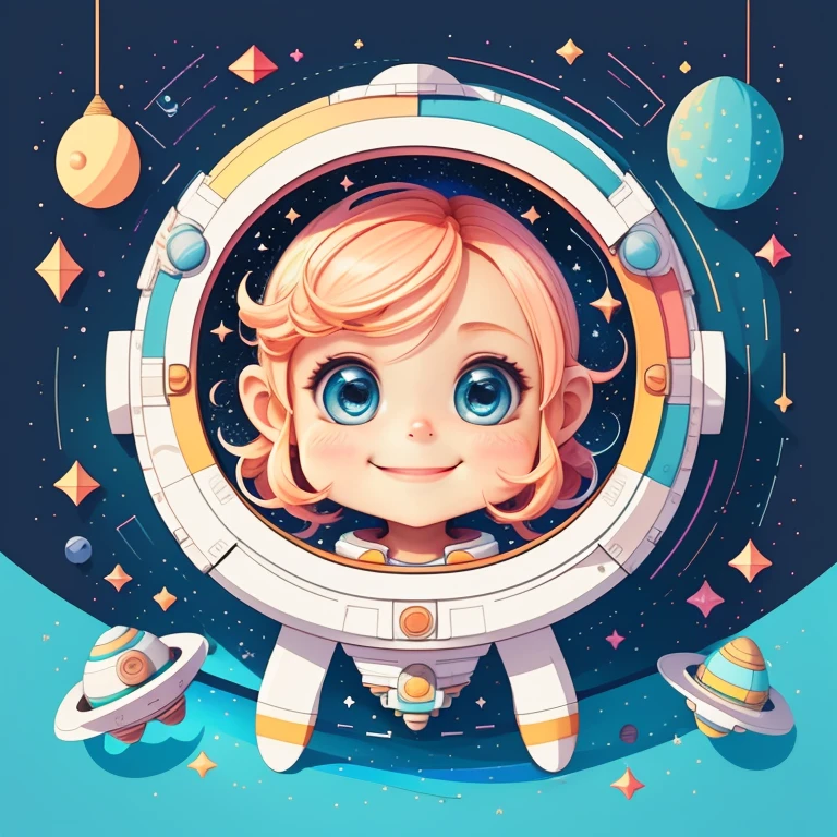 (cute spaceship smiling) Munchkin, Geometric multidimensional wall portrait, livro de arte, Tchibi,
Yang08k, Beautiful, Colouring,
Obras, of the highest quality, best quality, Arte Oficial, Beautiful and Aesthetic,