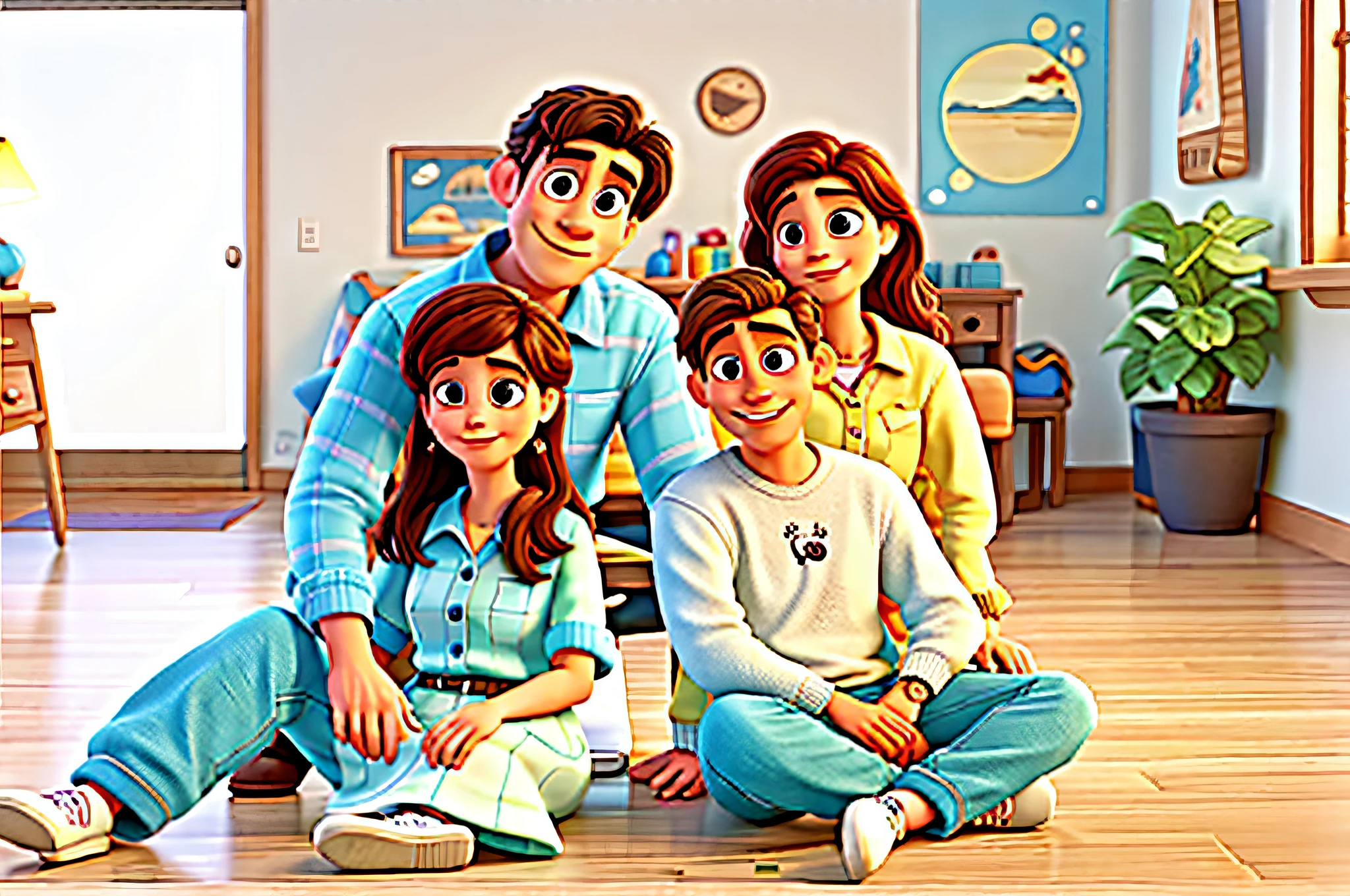 disney pixar style couple, hightquality, top-quality