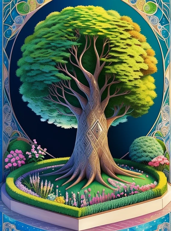 (cute tree smiling in a beautiful garden) Munchkin, Geometric multidimensional wall portrait, livro de arte, Tchibi,
Yang08k, Beautiful, Colouring,
Obras, of the highest quality, best quality, Arte Oficial, Beautiful and Aesthetic,
