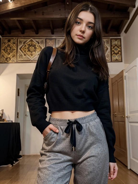 Unique Anglo-Saxon girl 25 yearsold, dark hair, pullover pants, in iran