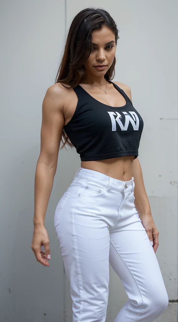 ((best qualityer)), (detailded), 1 girl, Brazilian, 1 t-shirt and short leggings,training leg press in the gym and beautiful body
