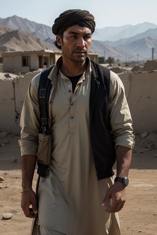 High detail, clarity, 8kk, GTA character from Afghanistan