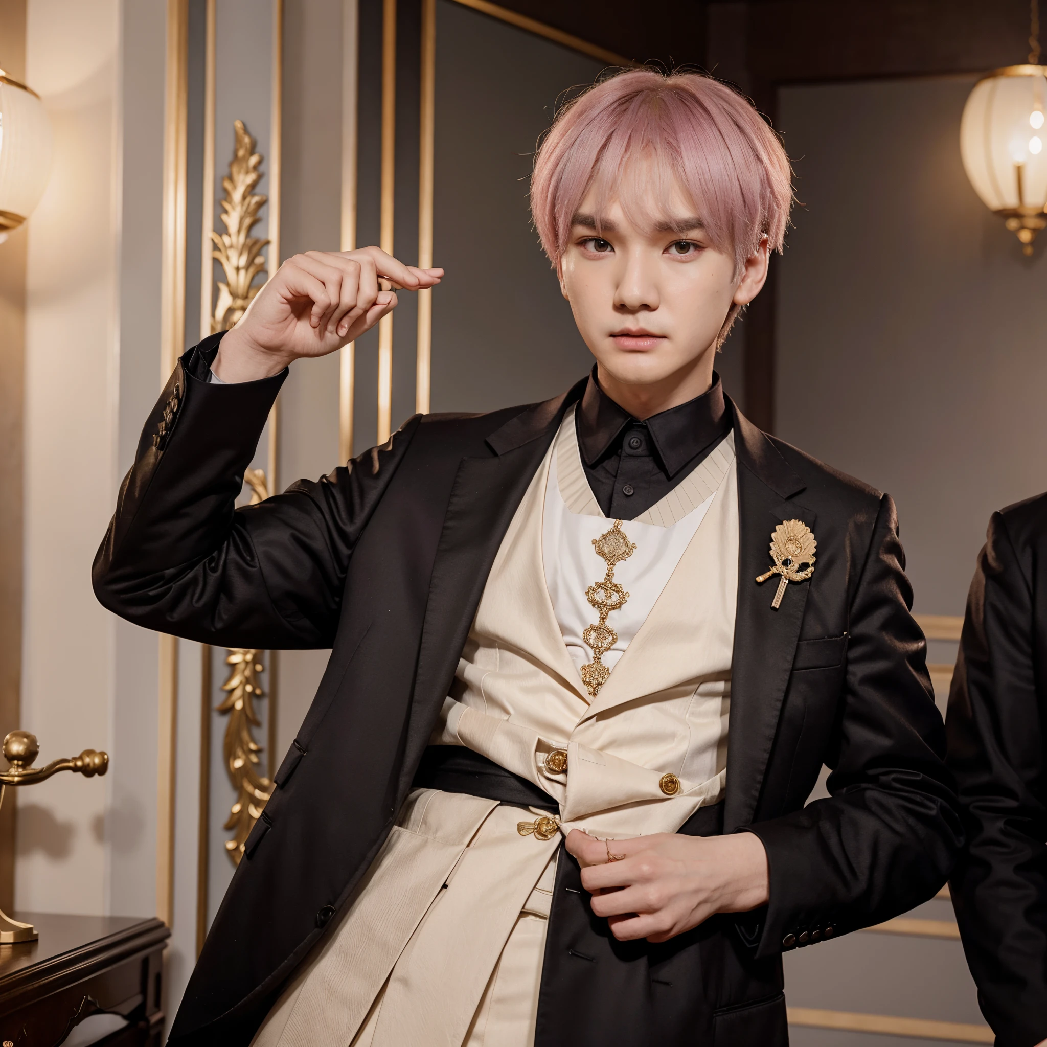 Yoongi do Bts como o personagem Wriothesley do jogo genshin impact