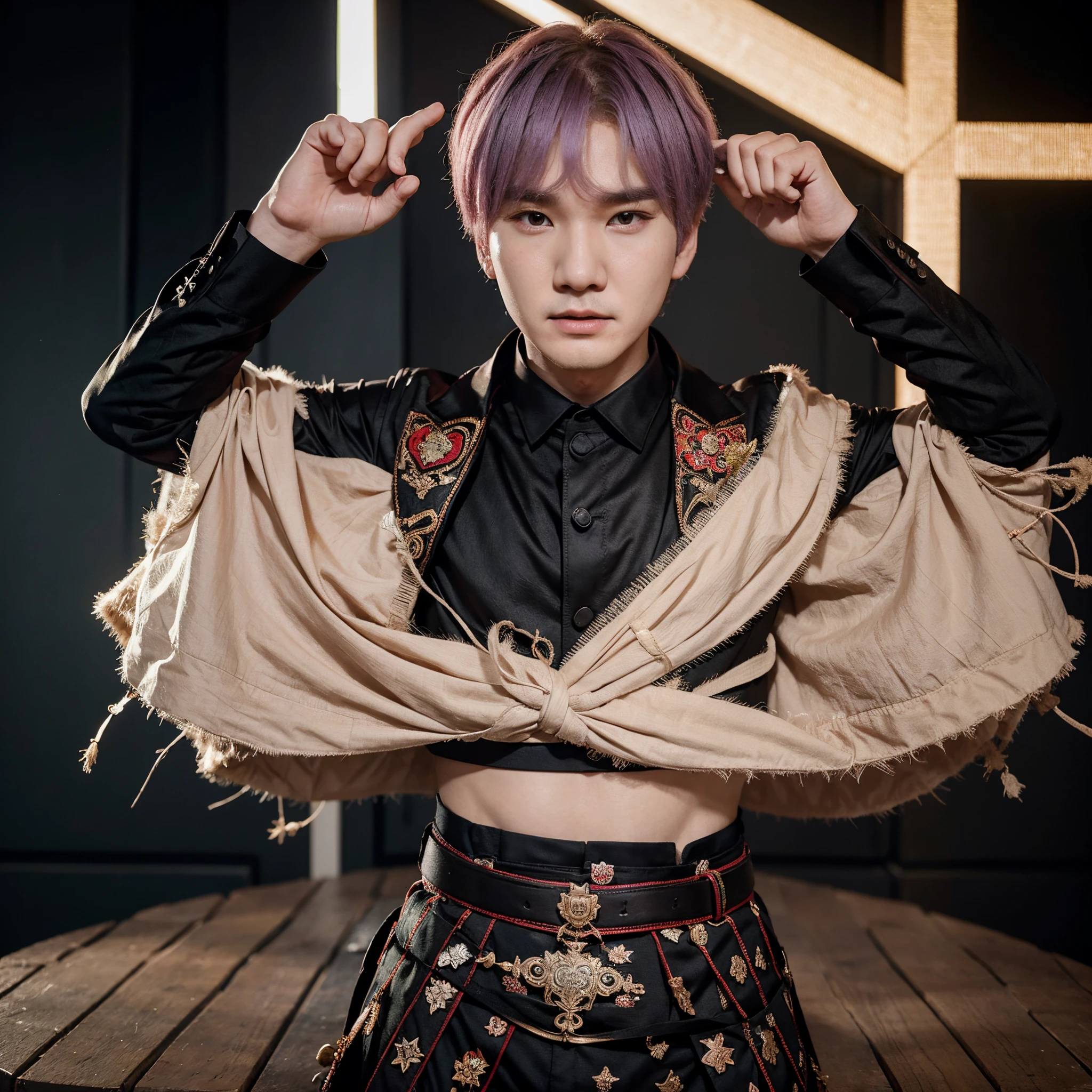 Yoongi do Bts como o personagem Wriothesley do jogo genshin impact