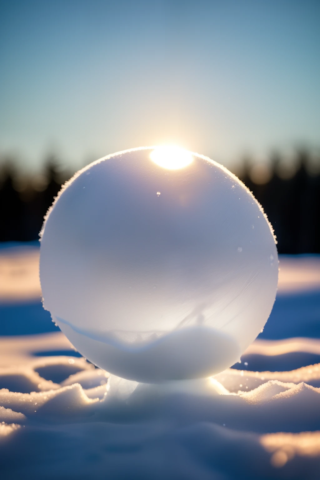 ((Best quality, 8k, Masterpiece :1.3)), a single snowball, freezing, stunning