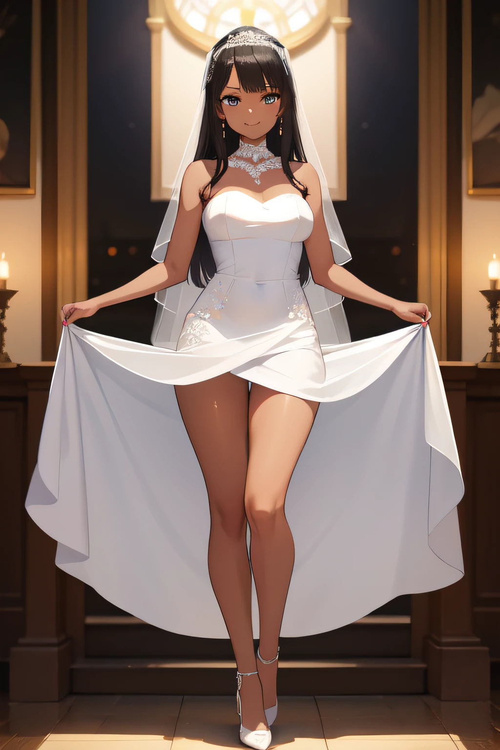 ((best quality)), ((masterpiece)), (detailed), perfect face, beautiful, pretty,
bride, millionare, full body,dark skinned female