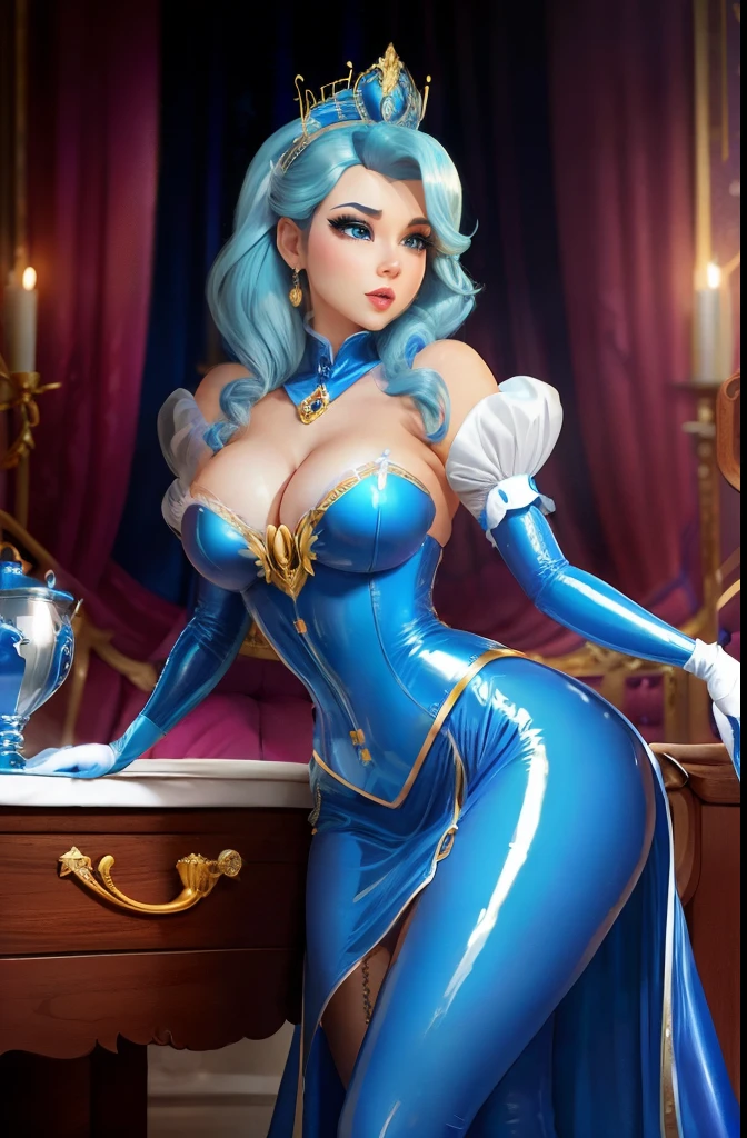 shemale latex cinderella in long gloves