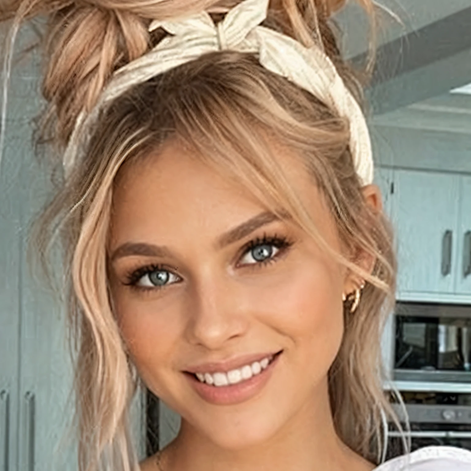 photorealism, beautiful blonde headshot