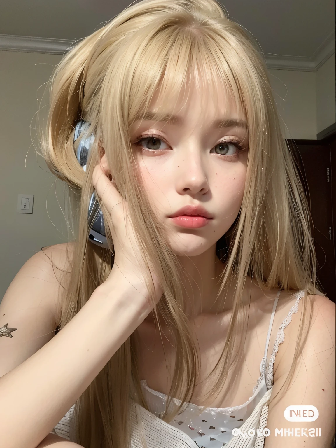 menina loira deitada na cama com um controle remoto, Arte no estilo de Guweiz, kawaii retrato realista, Estilo anime 3D realista, anime fotorrealista, realismo artstyle, arte de anime realista, Guweiz, estilo de arte realista, estilo realismo anime, [ Arte digital 4K ]!!, menina anime jovem realista, fotorrealista!!!!!!! estilo de arte
