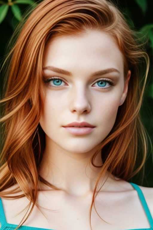 (close-up editorial photo of 20 yo woman, ginger hair, slim American sweetheart), (freckles:0.8), (lips parted), realistic green eyes, POV, realistic[:, (film grain, 25mm, f/1.2, dof, bokeh, beautiful symmetrical face, perfect sparkling eyes, well defined pupils, high contrast eyes, ultra detailed skin, skin pores, vellus hair, fabric stitching, fabric texture, wood grain, stone texture, finely detailed features:1):0.9]