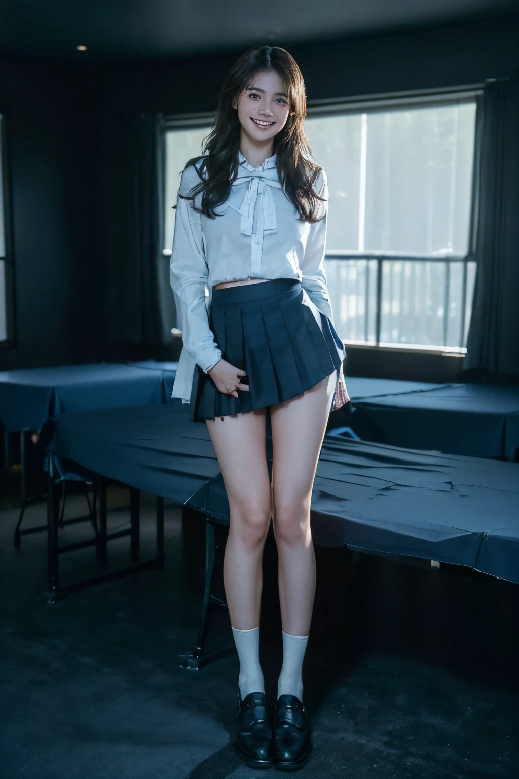 mini person、(in_cage)、highest quality、16K high resolution、Super detailed、masterpiece、Live shooting、genuine、photogenuineistic、とても繊細in美しい、fine details、1 female、(super beautiful)、(beautiful face:1.5)、(adult face)、18 year old high school girl、(white panties:1.2)、(spread your legs to the side)、(high school uniform)、(plaid pleated skirt)、(Dark blue school sweater)、white shirt、brown hair、wearing makeup、(At SFW)