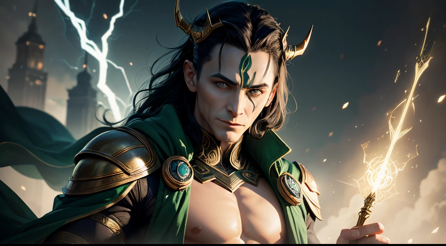 Experience the power and complexity of Loki, the god of trickery, through a series of visually striking sketches that showcase his ever-changing appearance and personality