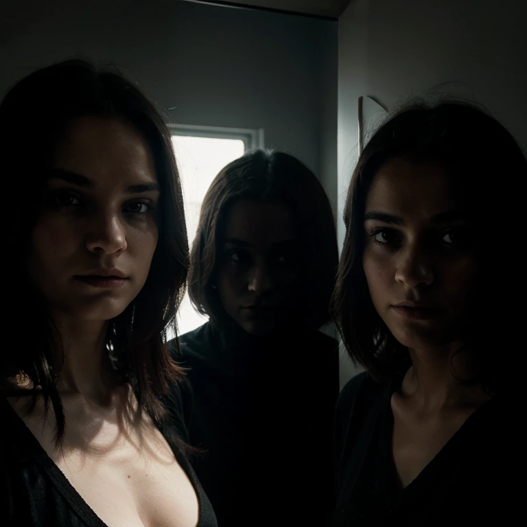 Girl beautiful malevolence dark and black hair evil