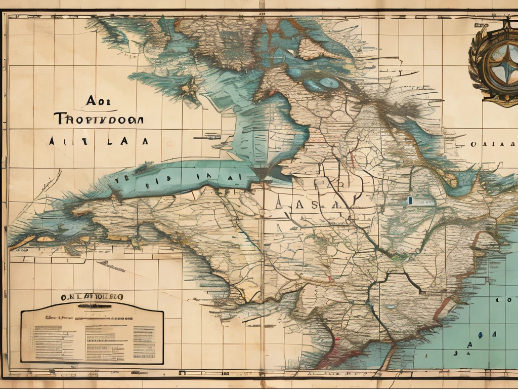 A fictional map of a nation