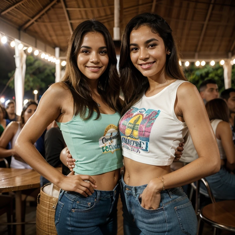 Modelo brasileira, friendly about 20 years, sorrir, corpo inteiro, boate, Beber, Dancing, Durante toda a noite, tarde da noite, aproveitando a juventude, crowd, Feliz, bermuda jeans, camisa branca com gola v, samba, pagode, rio de janeiro, roda de samba, alegria, sorriso, Spontaneous, signing, looking to the side