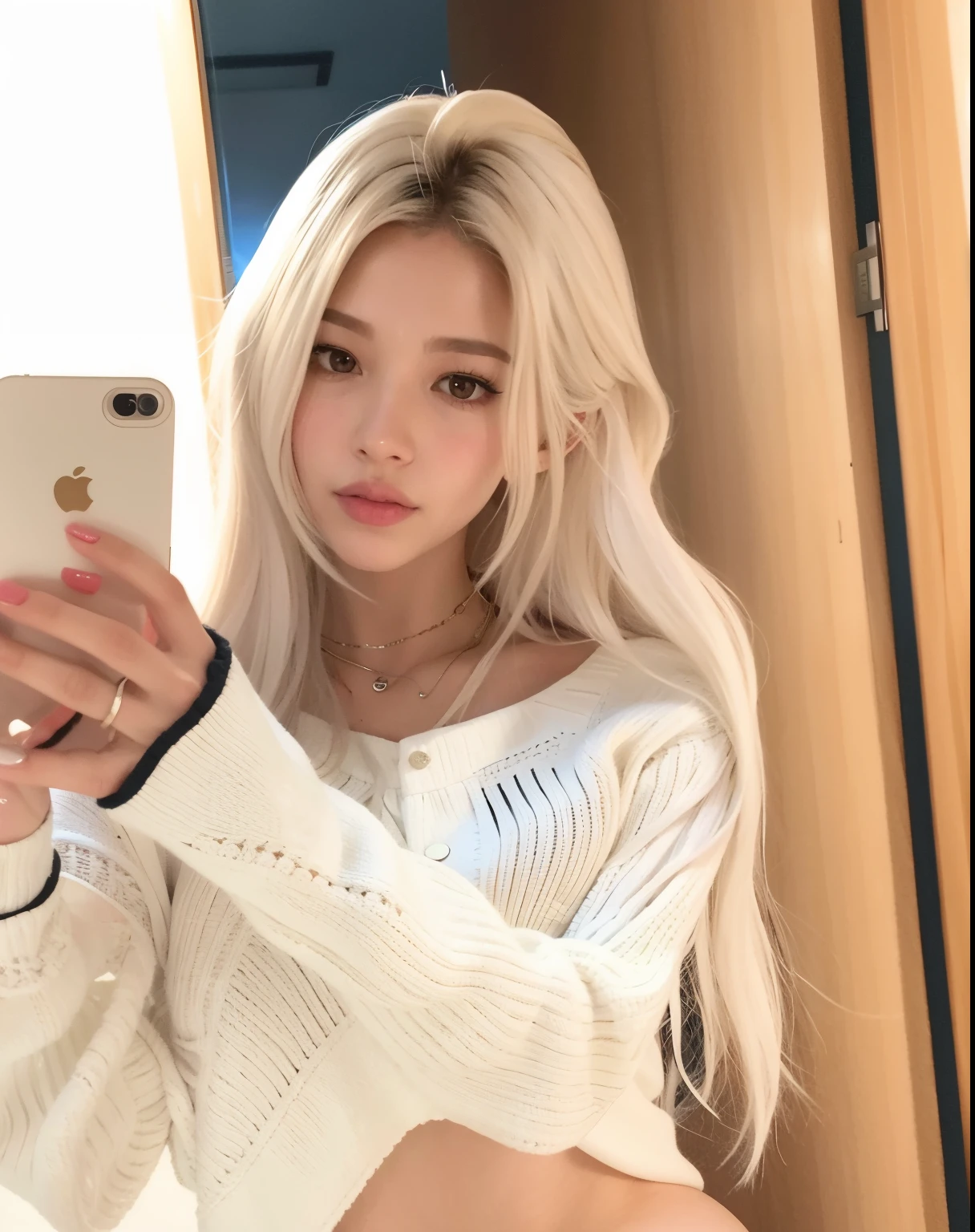 Mujer araffed con cabello largo y rubio tomando un selfie, con pelo largo blanco, con el pelo largo y blanco, con cabello largo y rubio, Cabello largo y blanco y flequillo, su cabello blanco, Parque Roseanne de Blackpink, Chica coreana, Chica perfecta de pelo blanco, ulzzang, Pelo largo blanco!!, Pelo largo y blanco, blanco - cabello rubio, Pelo largo blanco