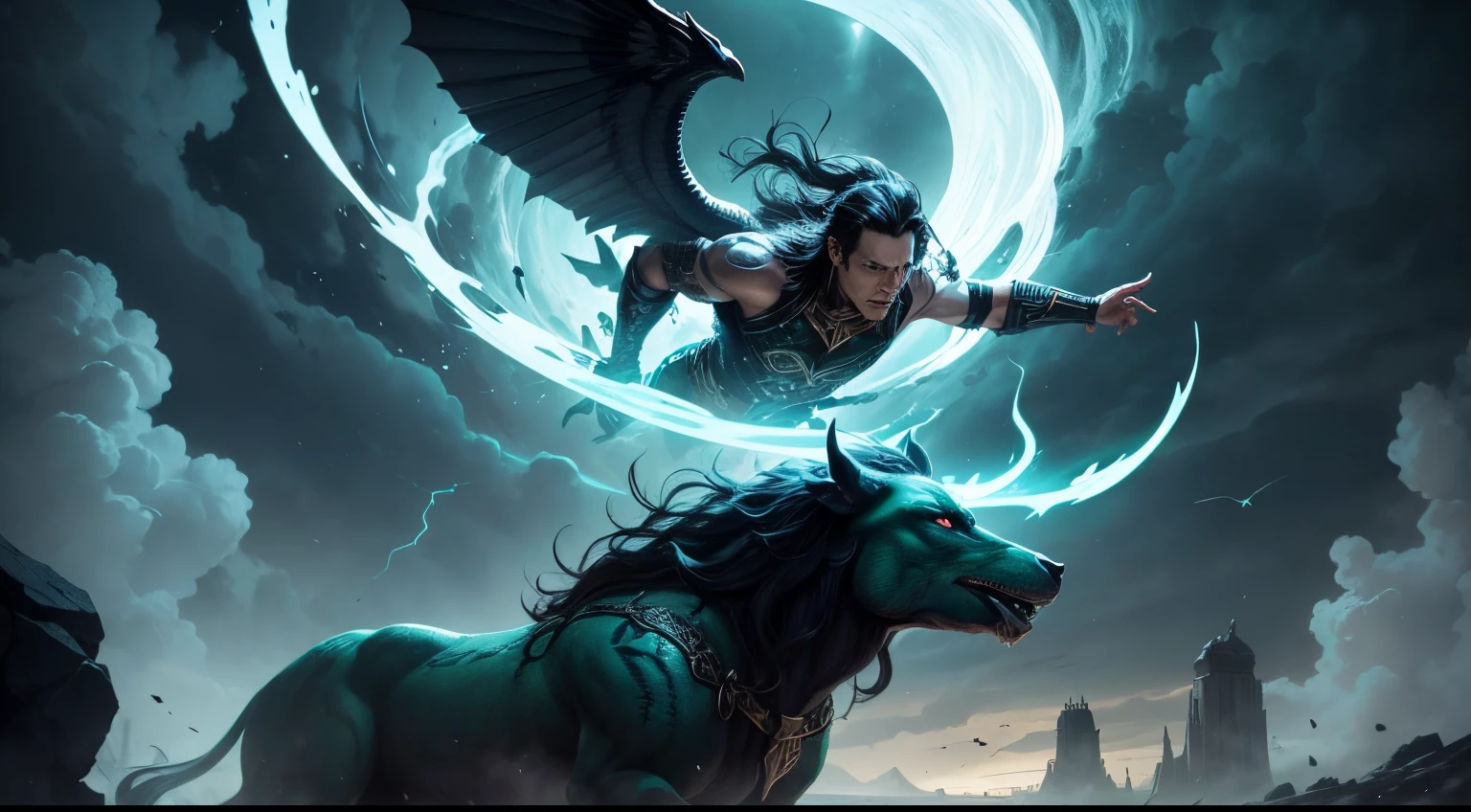 In Norse mythology, Loki is known as the god of chaos and discord. Use your imagination to depict a scene where Loki's antics have caused chaos among the other gods, with thunderbolts flying and the earth shaking