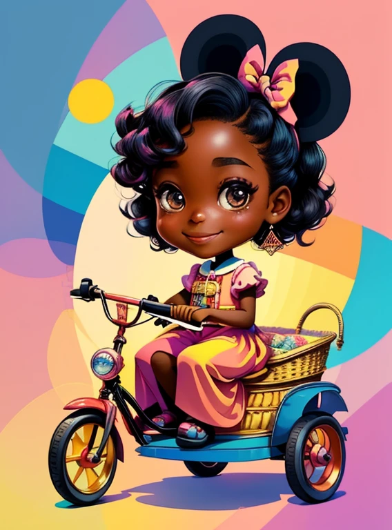 ((cute black girl smiling in a tricycle with a basket of presents)) - Criador: Walt Disney2023) ), ,, ( Walt Disney acolchoamento ,multidimensional geometric wall PORTRAIT, arte, Chibi,
Yang08k, lindo, Colouring,Rose
Primary works, qualidade superior, melhor qualidade, Arte Oficial, Beautiful and Aesthetic,)) ), ,, Walt Disney acolchoamento ,multidimensional geometric wall PORTRAIT, arte, Chibi,
Yang08k, lindo, (Colouring, rosa), amarelo ,azul ,vermelho e branco)
Primary works, qualidade superior, melhor qualidade, Arte Oficial, Beautiful and Aesthetic,