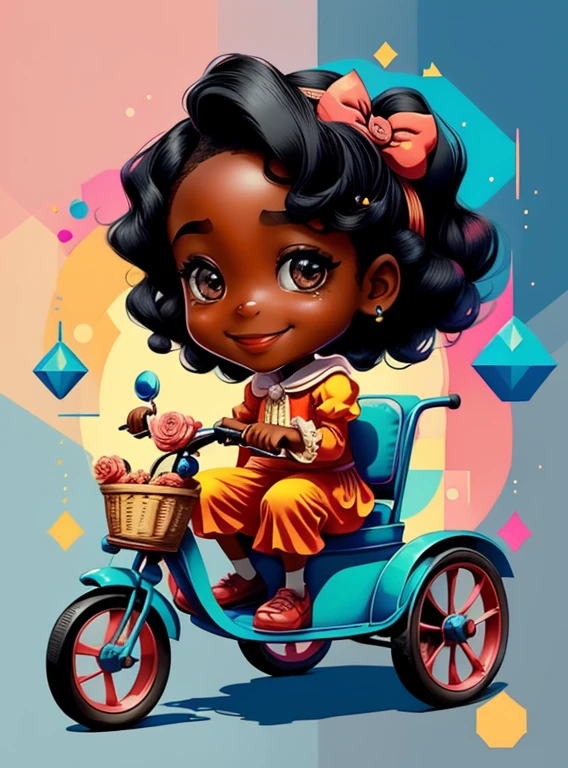 ((cute black girl smiling in a tricycle with a basket of presents)) - Criador: Walt Disney2023) ), ,, ( Walt Disney acolchoamento ,multidimensional geometric wall PORTRAIT, arte, Chibi,
Yang08k, lindo, Colouring,Rose
Primary works, qualidade superior, melhor qualidade, Arte Oficial, Beautiful and Aesthetic,)) ), ,, Walt Disney acolchoamento ,multidimensional geometric wall PORTRAIT, arte, Chibi,
Yang08k, lindo, (Colouring, rosa), amarelo ,azul ,vermelho e branco)
Primary works, qualidade superior, melhor qualidade, Arte Oficial, Beautiful and Aesthetic,