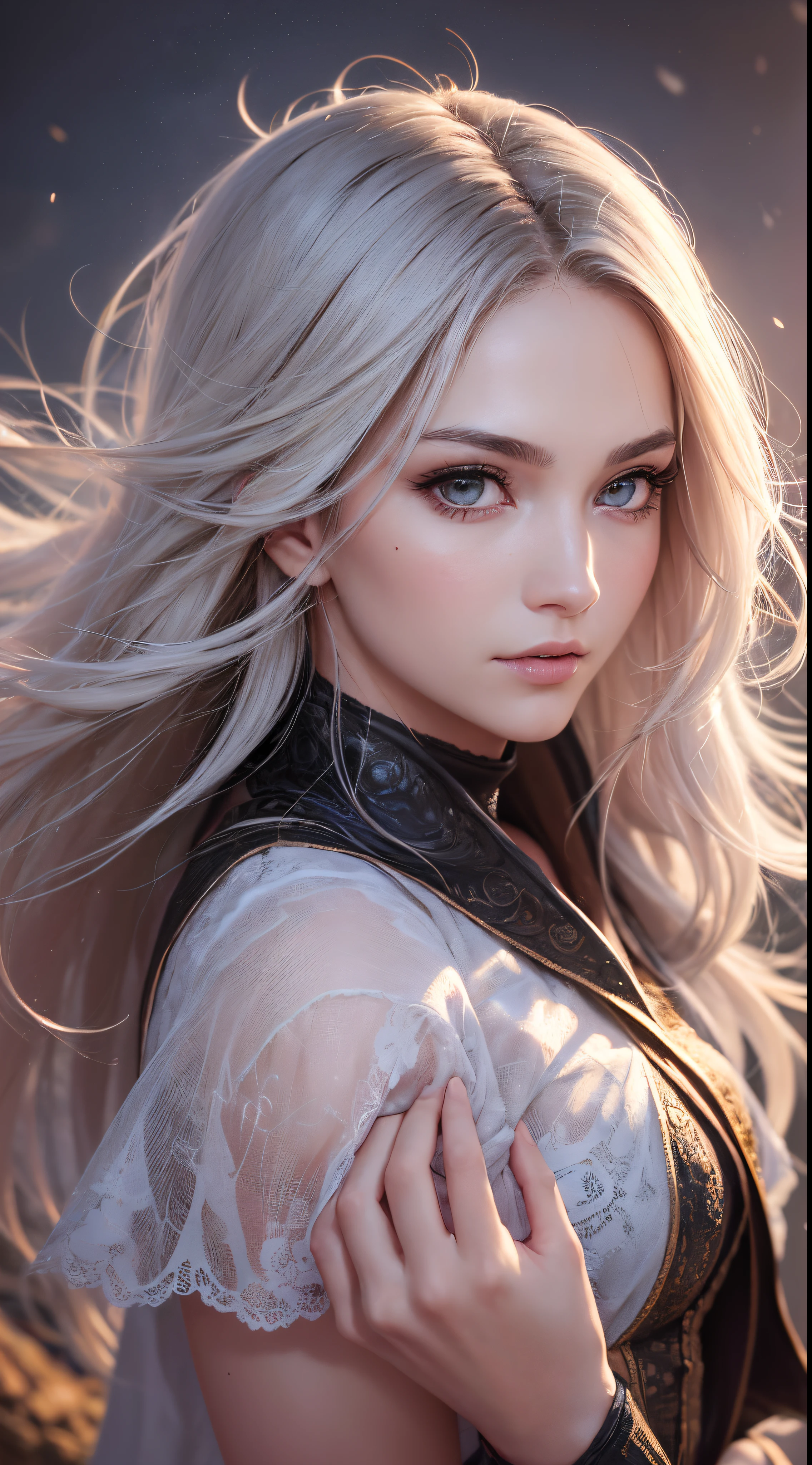 (Skindentation:1.5), Realistic, Photorealistic, (masutepiece:1.5), Concept art, Intricate details, Highly detailed, Photorealistic, Octane Render, 8K, Unreal Engine, Dynamic Pose, Best Quality, hight resolution, (Realistic face:1.1), (hyper realisitic:1.1), ((full_Body)), Perfect eyes,(Shiny skin:1.2), (((Hairstyle))), (((Perfect hand highly detailed background), Haunted Island, ((dynamic background)), ((Lightning)), (llight rays), (1girl in), wearing cloak, (((flowing cloak))), ((Detailed eyes, high quality eyes, face with high quality)), Long hair, (((Flowing hairstyle))), 1girl in ((controlling water)), (((whirlwind of water))), ocean, Tsunami, Magic, (creates a dramatic, depth of fields, Bokeh, 4K, Gothic, ((Sateen)), energy ball between hands