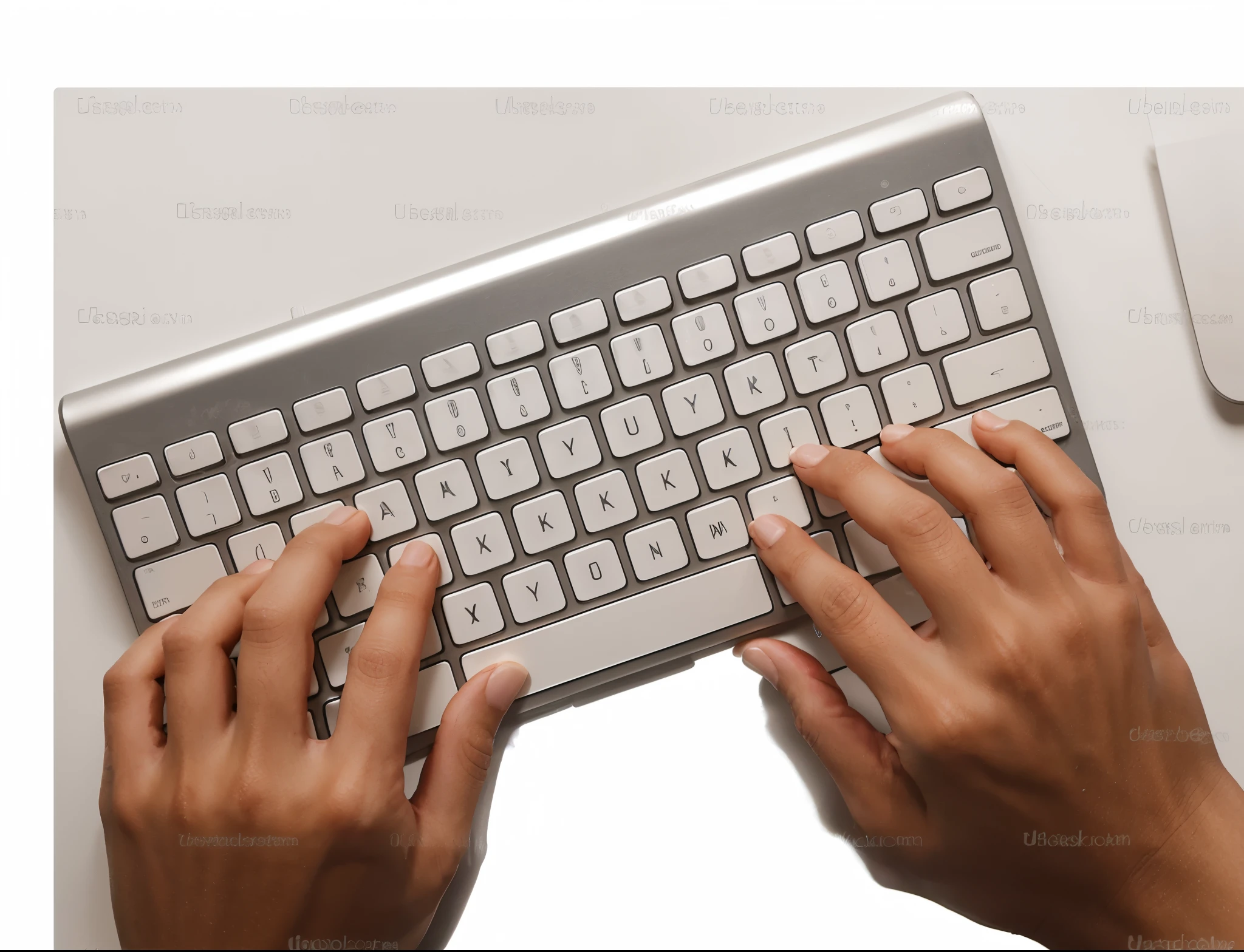 cosmic galaxy hands type on keyboard with black keys black background