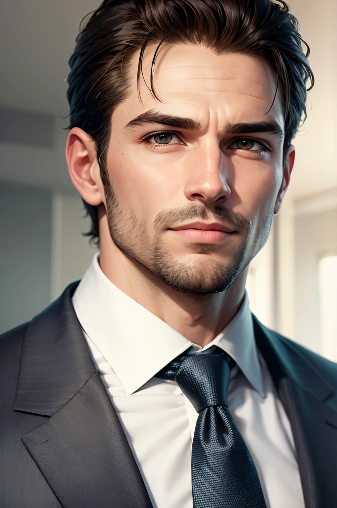 crear un apuesto y realista hombre de negocios goss en un retrato realista