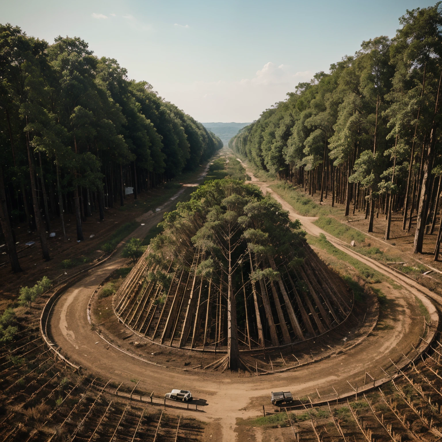 Can you make a art or poster about deforestation made by humans
