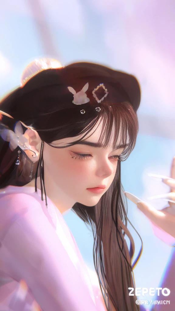 masterpiece, best quality, realistic, mature female, cute, 18 years old, closed mouth, portrait, extremely detailed face, warm, close eyes, ((shiny Black long hair)), ((front bangs hair)),[thin eyebrows], palace, ((elegant dark black dress)), slight makeup, soft smile, ear blush, light blush, short eyelashes, 4k, sexy, garden background, lonely face, small nose, eyeliner, worried face, holding a boy, frowned face, small tears falling down to her check,