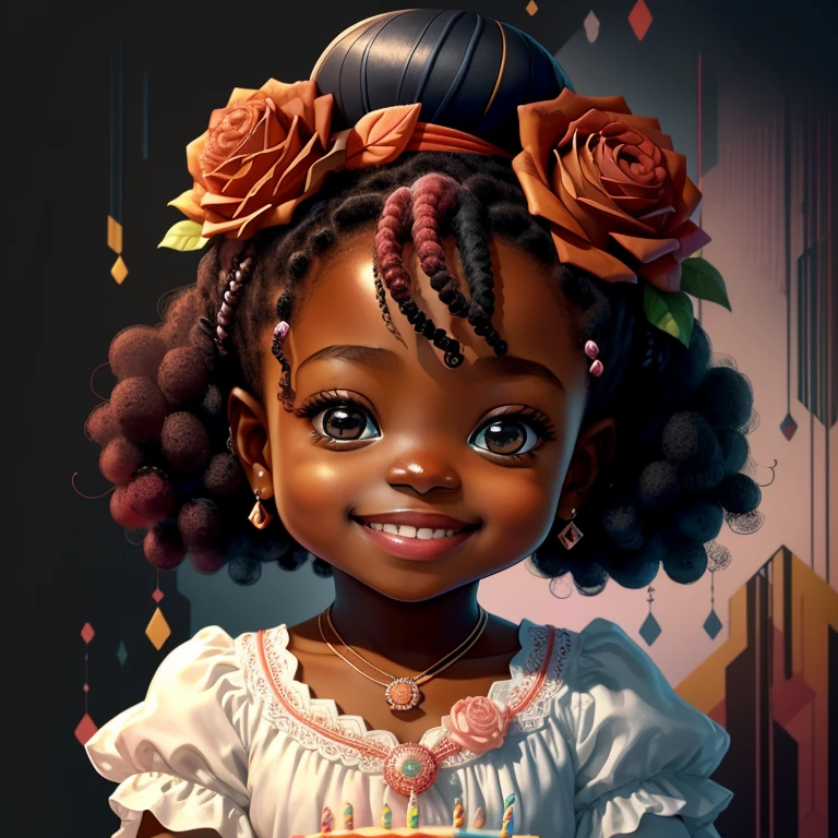 ((|) (cute black smiling with a beautiful birthday cake) stylized identical to 1940 |)), acolchoamento ,multidimensional geometric wall PORTRAIT, arte, Chibi,
Yang016K, lindo,(( Predominant red coloration ,rosa e branco))
Primary works, qualidade superior, melhor qualidade, Arte Oficial, Lindo e Estetaduardo Kobra acolchoamento ,multidimensional geometric wall PORTRAIT, arte, Chibo,detalhes