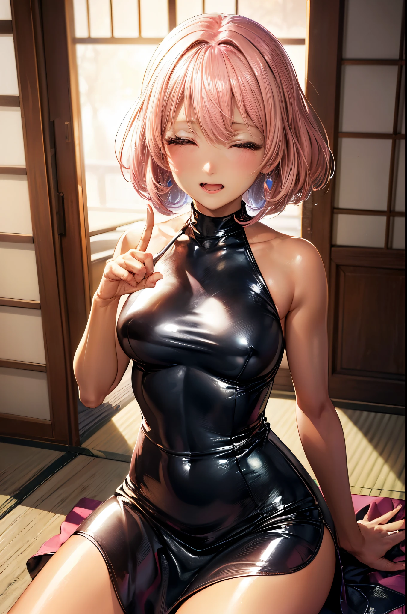 ((slightly open mouth:1.5)), ((slightly open eyes:1.5)),