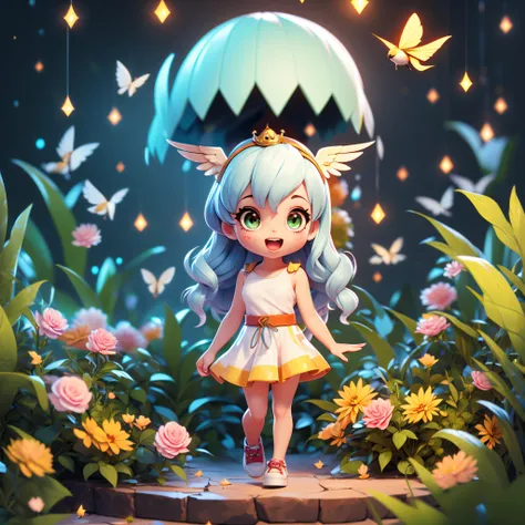 chibi figure queen rihanna arch-angel sparrow_bird_with_open_wings flying cherry_blossom wings_spread_upwards cherrytree unreale...