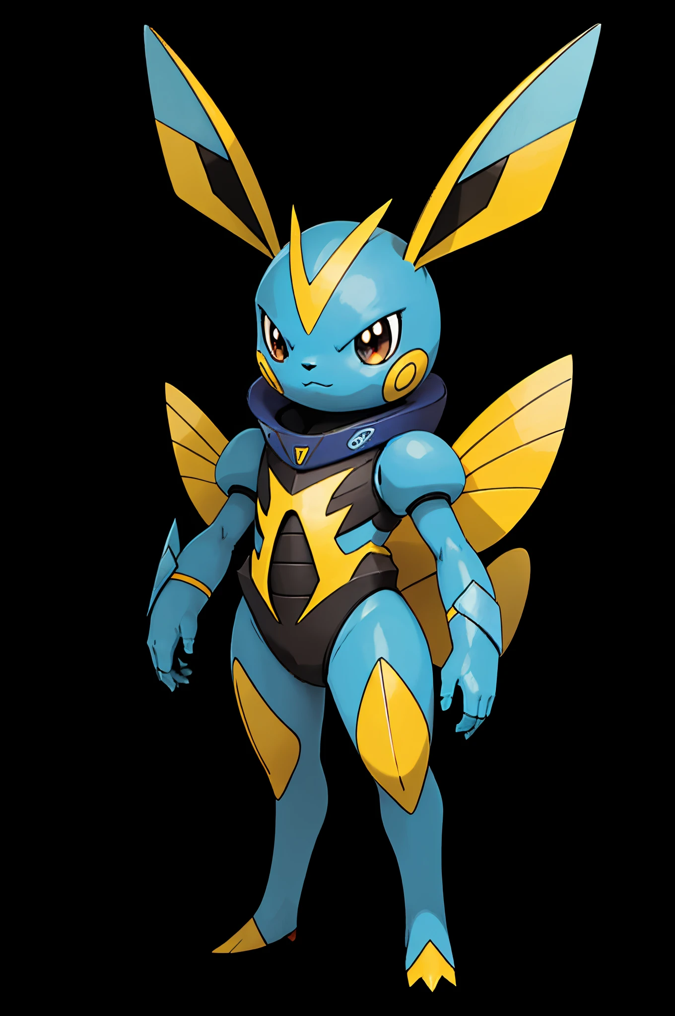 A blue Pikachu with vibrant colors, detailed electric sparks, and expressive eyes, standing on a lush green grass field with flowers. The Pikachu has a playful expression, with rosy cheeks and pointy ears. The overall image has a realistic and photorealistic feel, with sharp focus and ultra-detailed features. The lighting is bright and sunny, creating a warm and energetic atmosphere. The artwork is made using digital illustration and has a vibrant and colorful art style. The color tone is dominated by shades of blue, giving it a cool and refreshing look. The Pikachu's fur is soft and fluffy, with a shiny texture. The grass field is full of small details, such as individual blades of grass, delicate flowers, and buzzing insects. The image is of the highest quality, with a resolution of 4k or 8k, showcasing the intricate details of the Pikachu and the surrounding environment.