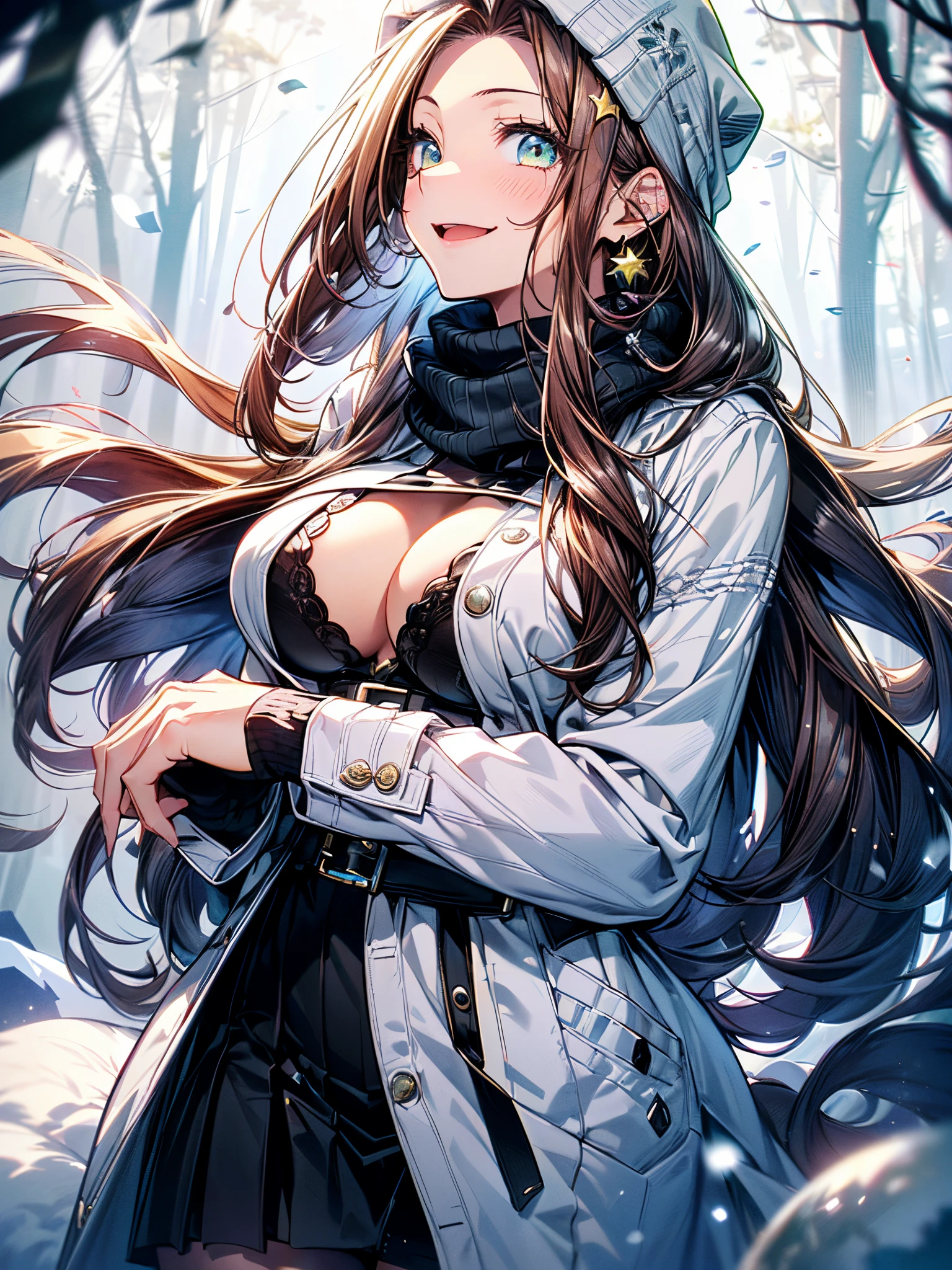 ((2 girls photo:1.5, snow rabbit:1.5, playing around in snowy field in forest:1.37, with a snowman:1.5)), Nordic, ((matured girl wearing Sexy white outfits:1.3, cable knit sweater:1.3, close to viewers:1.37, harass sexually:1.25)), a matured woman with long black hair and a white outfit, white winter coat with bore, knit scarf, green ribbon, knee length long boots, white and green winter outfits, white bags on a sled, wearing dark green pleated skirt:1.3, full bodyesbian, fine details, beautiful anime illustration, 26 years old, (milf:1.5, duo:1.5)), (sfw:1.25), (sagging breast, fuge breasts, big tits, thin waist, big ass:1.2), Raised sexy, (dark mahogany medium short hair, updo, hair over one eye, asymmetric hair, Carly hair, low tied braidusulman, white Headscarfs, hair bands, head vandage, Turban), (ultra high resolution, 8K RAW photo, photo realistics, thin outline:1.3, clear focuest qualtiy, natural lighting, textile shading, blurry back ground, depth of field, bokeh, (Bright fine pupils:1.2, high detailed beautiful eyes with highlight:1.3, super detailed eyes, high detailed face), Red lip, fine realistic skins:1.1, looking at viewers:1.3, (dynamic angle:1.3, breast focus:1.3, from below:1.4), (multi posing:1.3, sexy pose:1.3, sitting one's behind:1.4, M-shaped opening legs:1.1, with hugging from behind:1.2), (seductive, happily smile with opening mouth:1.4), centered image:0.2, (wearing white long coat with bore and clotheare breast:1.2), gold ornaments, rolling red clothes around waist, dark brown long leather boots:1.3, translucent lace pantyhose), (((correct anatomy:1.5, perfect hands:1.5, ideal ratio body proportions:1.37))), (in a night:1.3), outdoors:1.6, under starry sky:1.2,
